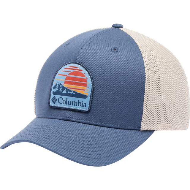 Columbia - Blå flexfit Keps - Peaceful Perspective Mesh Ball Dark Mountain/Stone Trucker Flexfit @ Hatstore