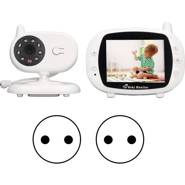 3.5in Wireless Baby Video Monitor 2 Way Talk Lullaby Baby Monitor Night Vision Security Baby Camera US Plug