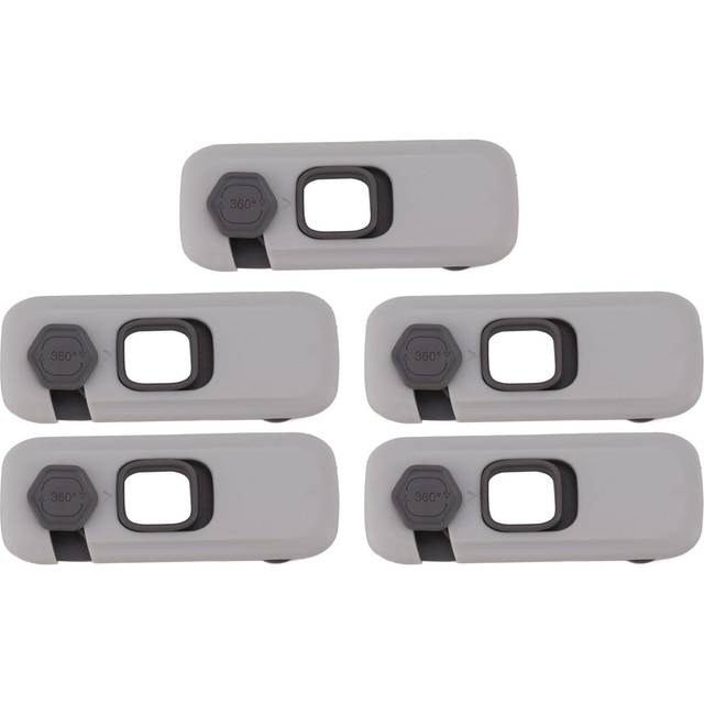 5PCS Safety Children Lock Protective Adhesive Security Child Lock for Drawer Refrigerator Light light gray