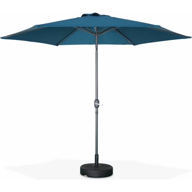 Sweeek - 3m round centre pole parasol, Touquet, Duck Blue