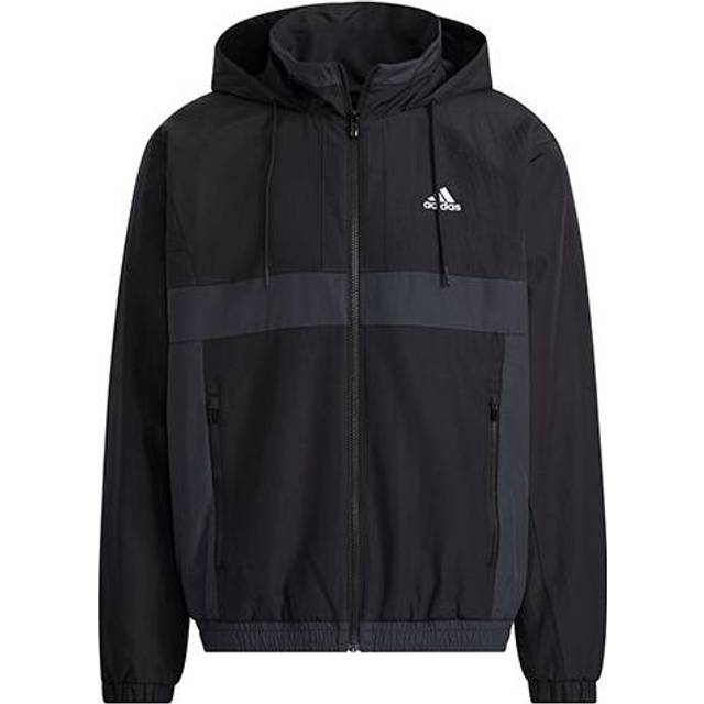 adidas St Warmblk Jkt Zipper Cardigan Stand Collar hooded track Jacket Black - Multi-Color