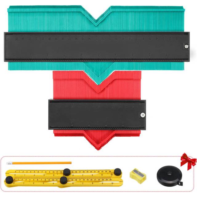 5-inch and 10-inch ProfIile Gauge Contour Duplications Copy Tool Measuring Ruler Set with Multi Accessories