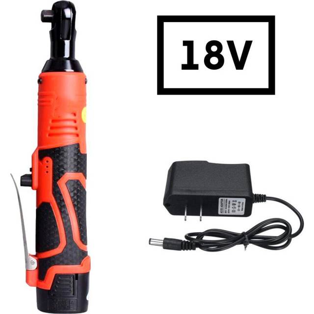 (18V) Cordless 3/8Inch Electric Ratchet Wrench Set Right Angle Wrench Power Ratchet Tool w/ 1Pcs Lithium-Ion Battery