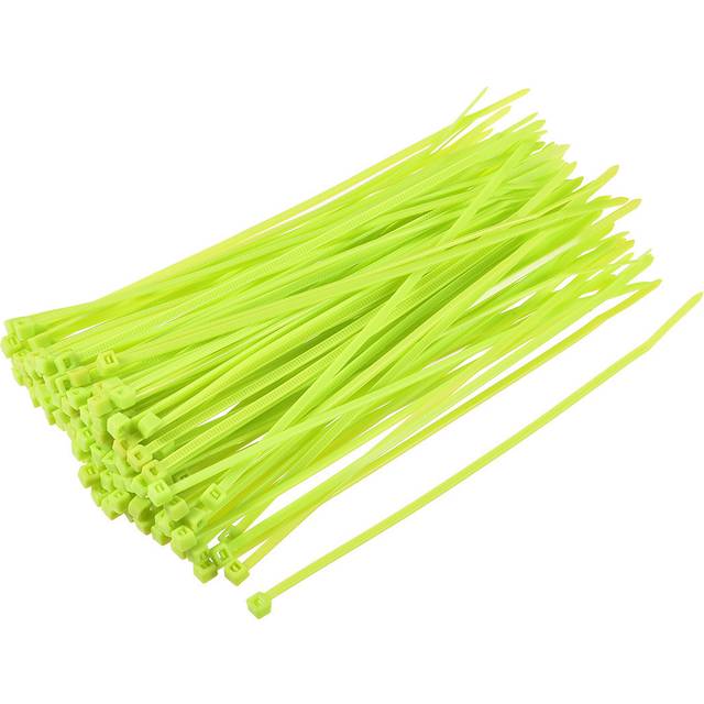 Cable zip ties 150mmx2.5mm self-locking nylon tie wraps fluorescent green 100pcs