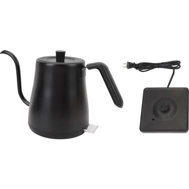 Electric Gooseneck Kettle 800ml 1000W Auto Power Off ABS 304 Stainless Steel Pour Over Kettle Black L svart