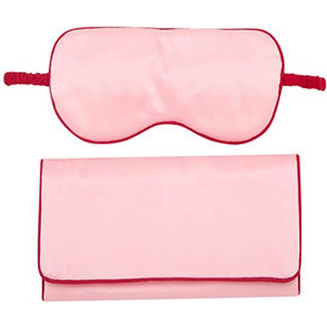 Audrey Silk Eye Mask - BLUSH - Synonymous with reinvention and uncompromising luxury, Olivia von Halle blurs the line between nightwear and ready-to-wear. Inspired by the lounging pyjamas worn by Coco Chanel and her contemporaries in the '20s, the London-based label honours traditional hand embroidery and screen-printing technique to create one-of a-kind designs.