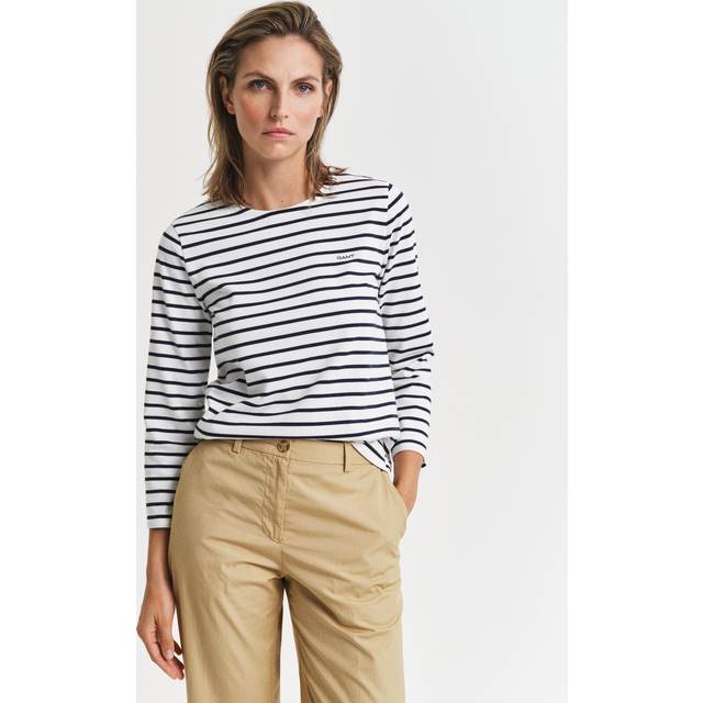 GANT Women Breton 3/4 Length Sleeve T-Shirt (XXL)