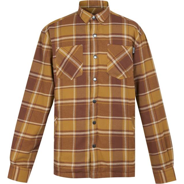 (M, Cumin/Bourbon) Regatta Mens Thamos Checked Long-Sleeved Shirt