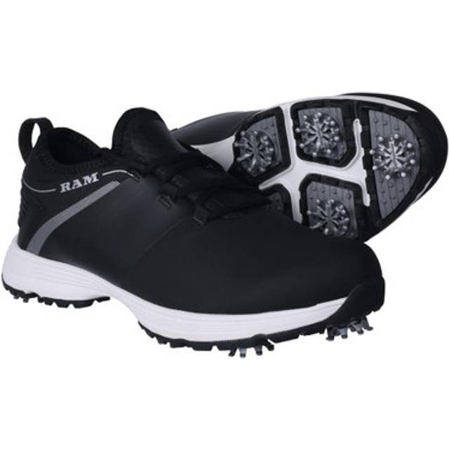 Ram Golf XT1 Mens Waterproof Golf Shoes, Spiked, Black