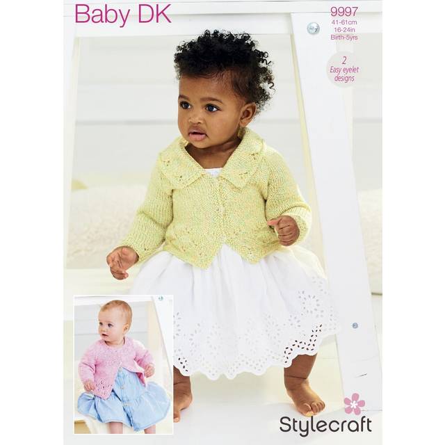 Stylecraft Baby Sparkle DK Girls Cardigans 9997 Knitting Pattern Download