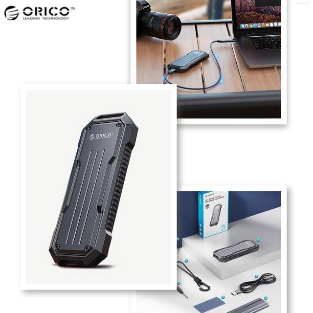 Orico Disk Caddy M.2 NVMe/SATA SSD USB-C 3.2 - GrÃ¥