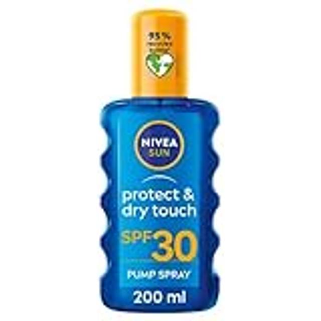 SUN Protect & Dry Touch Invisible Sun Spray SPF 30 (200 ml), Water-Resistant Sun Oil, Immediate Protection against UVA & UVB Rays, Transparent/No