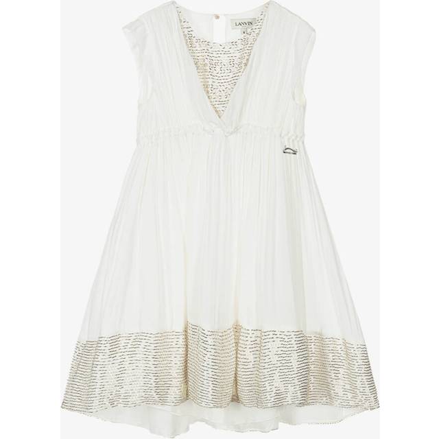 Lanvin Girls White Charmeuse Dress - 12 year