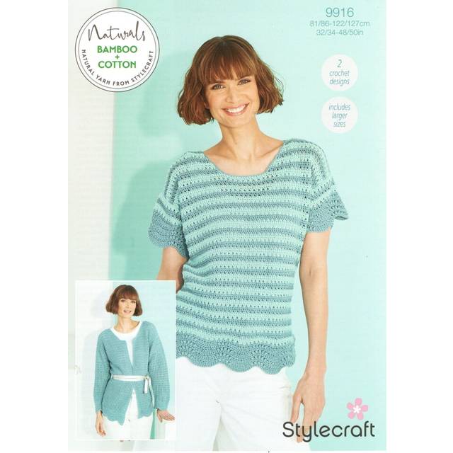 Stylecraft dk crochet pattern - 9916 ladies summer top & cardigan (2 designs)