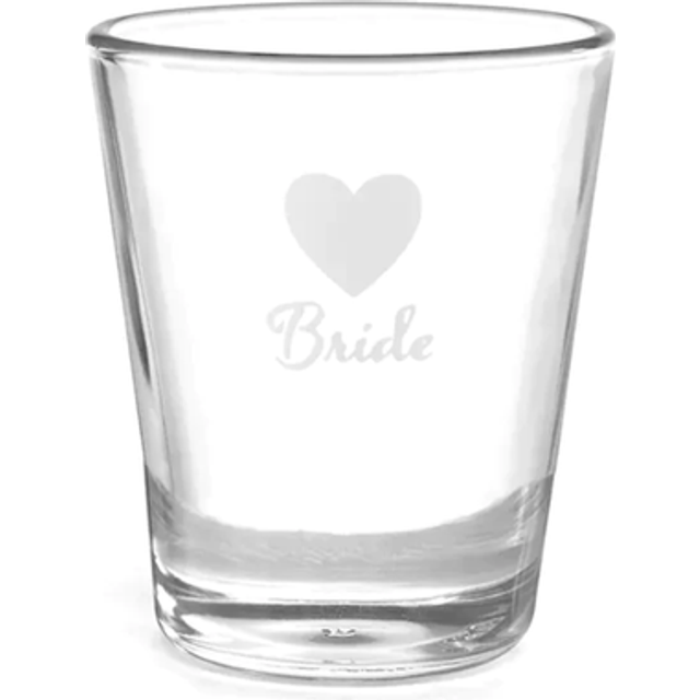 Hortense B. Hewitt Wedding Party Heart Shot Glass  Bride