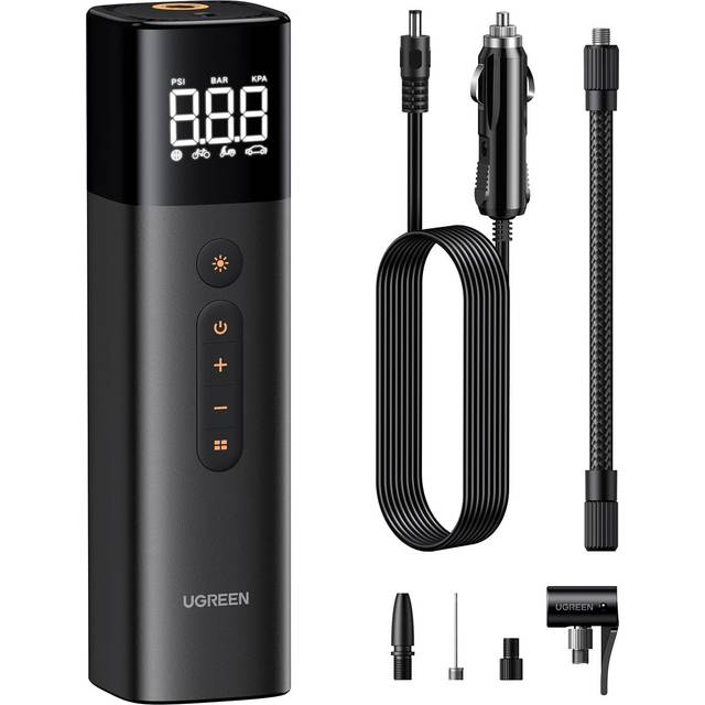UGREEN Tyre Inflator Digital Car Tyre Pump 150 PSI 12V Tire Inflator With Inflation Tire Pressure Detection LED Light Portable Air Pump for Car Tires