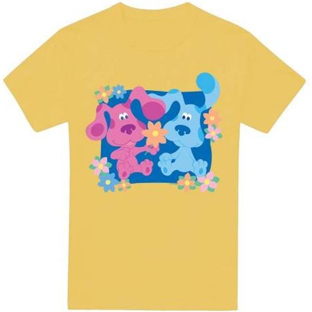 (S, Banana Yellow) Blue's Clues Mens Magenta Flowers T-Shirt
