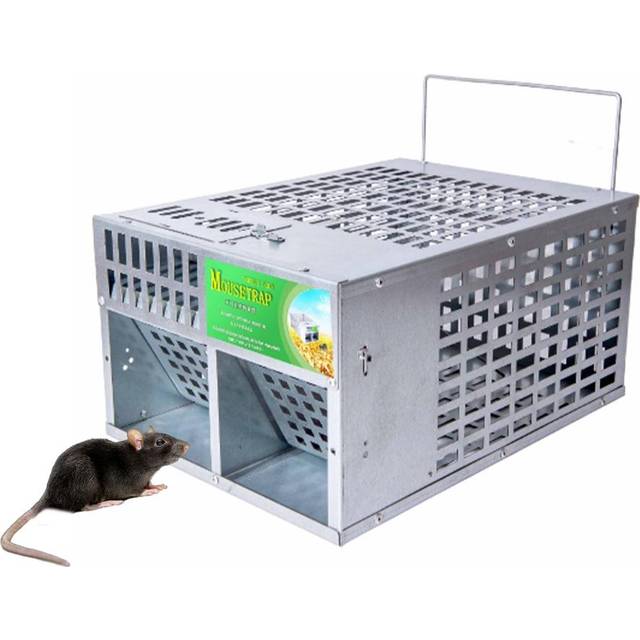Rat Trap Double Door Continuous Mouse Catcher Pest Repeller Multifunctional Layered Design Reusable silver