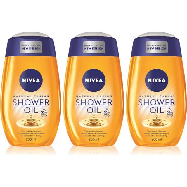 NIVEA Natural Caring Duscholja För torr hud 3 x 200 ml