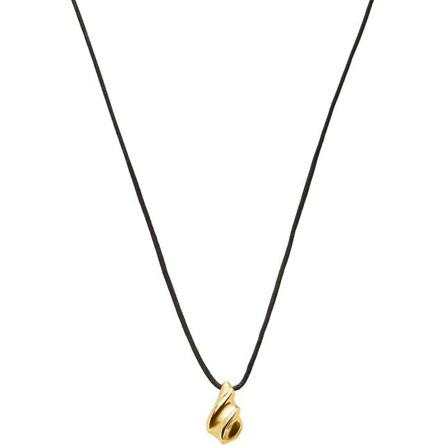 Savi Ridge Droplet Pendant Cord Necklace | 18ct Gold Plated