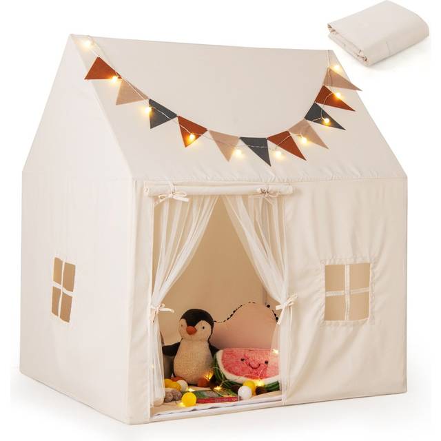 Indoor & Outdoor Toddler Tent with Padded Non-slip Mat-Beige