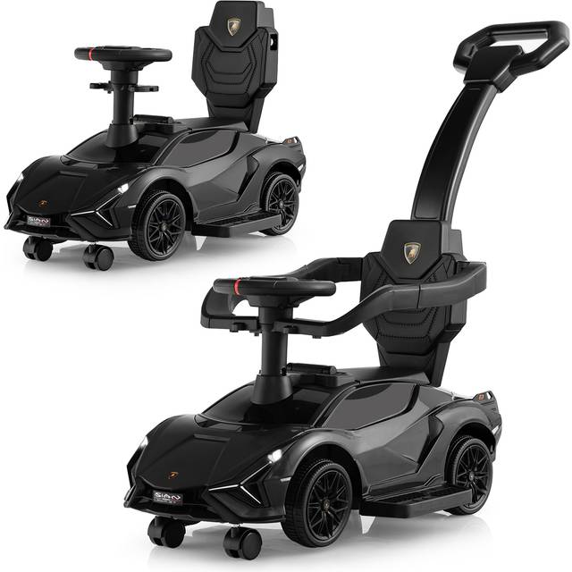 3-in-1 Ride On Push Car with Removable Guardrails and Handle-Black