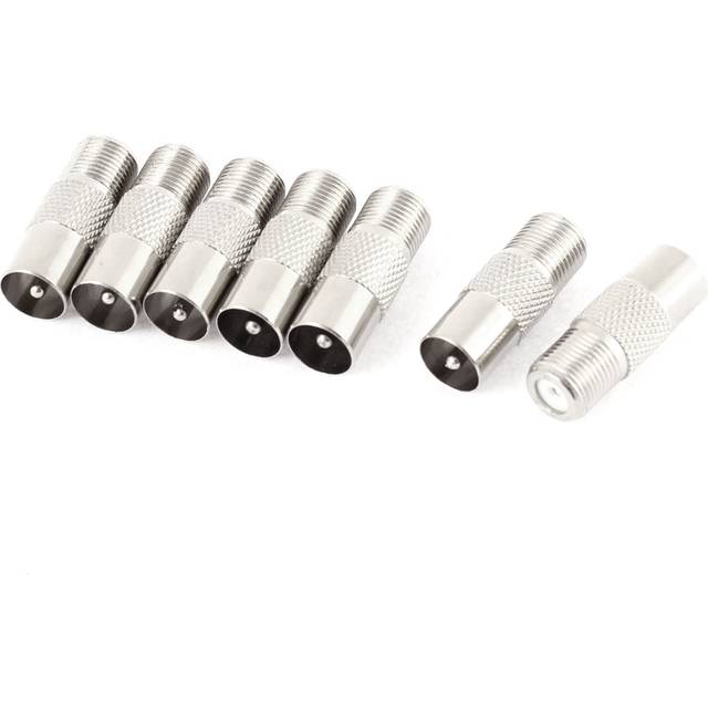 7 pcs pal tv male jack to f female coax cable adapter rf coaxial connector