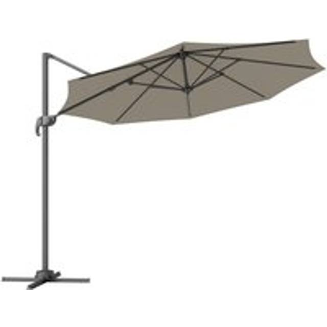 Outsunny 3 x 3(m) Cantilever Parasol Garden Umbrella with Base Light Grey