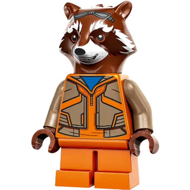 LEGO Marvel Superheroes Rocket Raccoon Orange and Dark Tan Minifigure from 76243