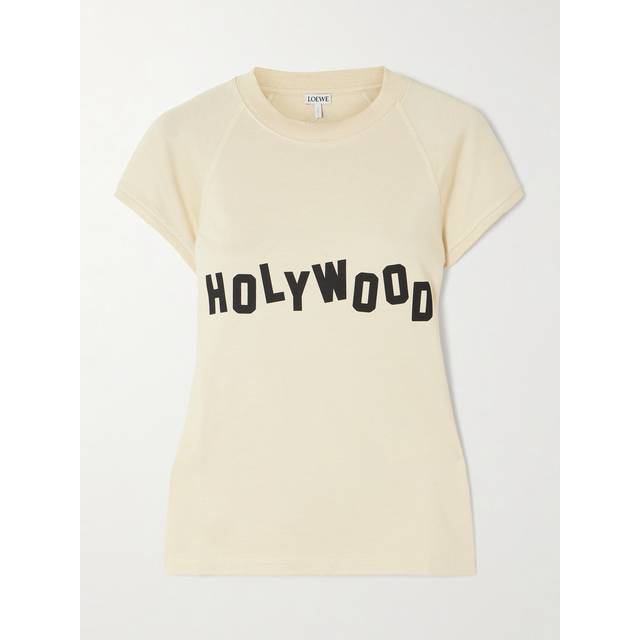 LOEWE - Printed Cotton-blend Jersey T-shirt - Ivory - medium