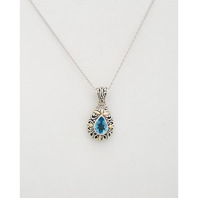 Phillip Gavriel 18K & Silver Blue Topaz Necklace