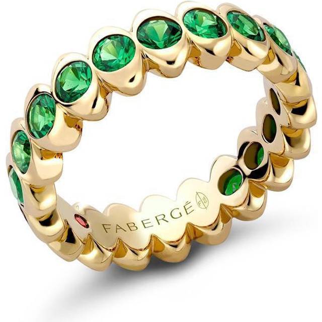 Faberge Colours of Love Cosmic Curve 18ct Yellow Gold Tsavorite Eternity Ring