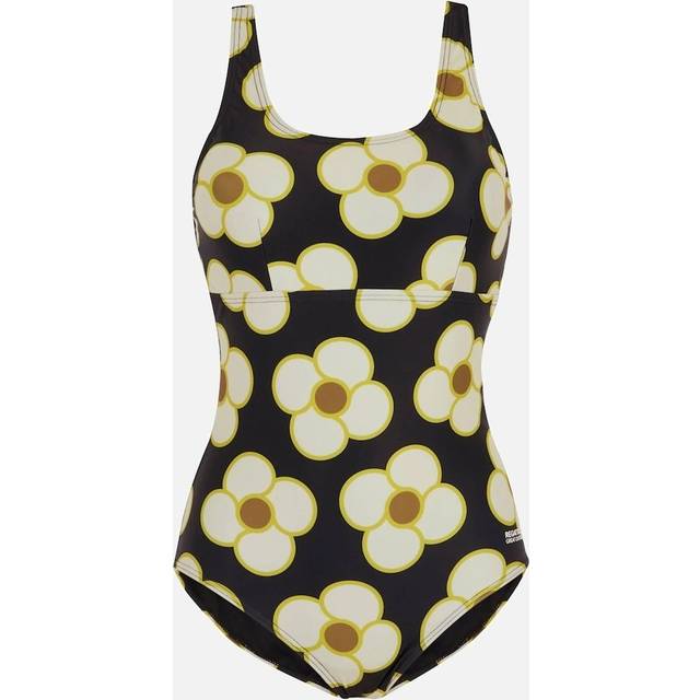 (14 UK, Black) Regatta Womens/Ladies Orla Kiely Spinning Flower One Piece Swimsuit