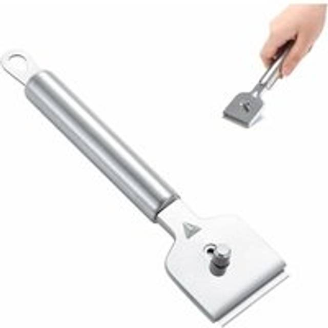 AlwaysH Glass Scraper Cleaning Tool Stainless Steel Razor Blade Scraper with 4 Replacement Blades - Ceramic Glass Scraper for Glass and Induction
