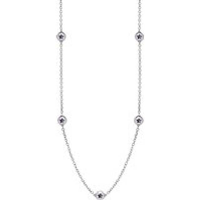 18ct White Gold Blue John Star Link Disc Chain Necklace - Option1 Value White Gold