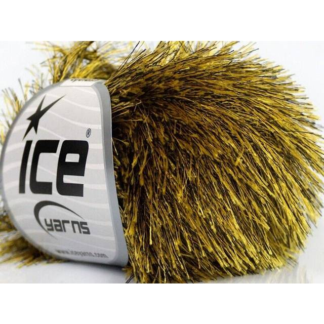 Bumblebee Yellow  Black Eyelash Yarn  Variegated  50 Gram