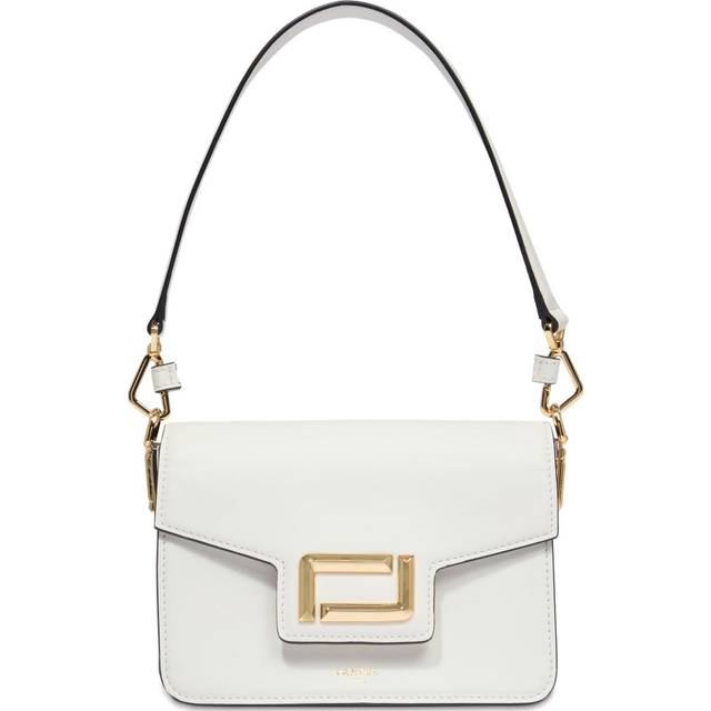 Lancel - small Angele Flap shoulder bag - women - Grained Leather/Cotton - One Size - White