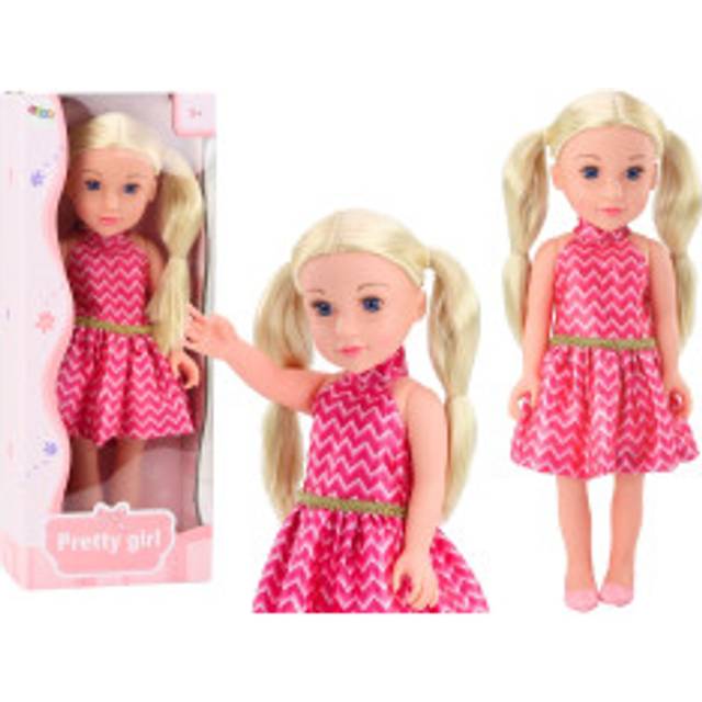 Blonde Ponytail Doll in Pink Dress - 46cm Tall Elegance