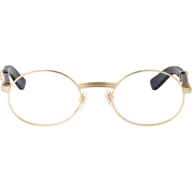 Cartier Women's Metal Frame Glasses Optical in Gold-White-Transparent | Size 53 | CT0464O Color 002 (53)
