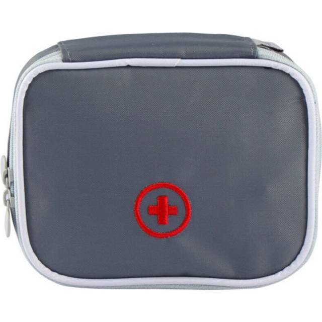 (Grey) Portable First Aid Empty Kit Pouch Tote Small Responder Storage Bags Compact Emergency Survival Medicine Bag