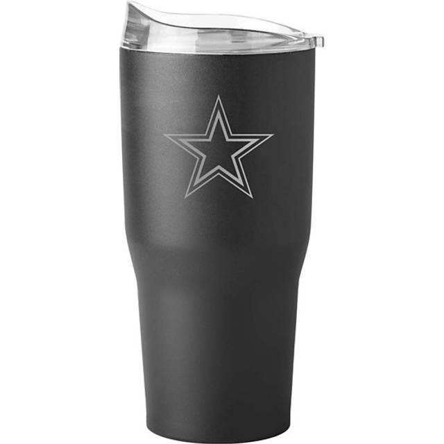 Logo Brands 609-S30PT-BLK-9 30 oz Dallas Cowboys Etch Powder Coat Tumbler