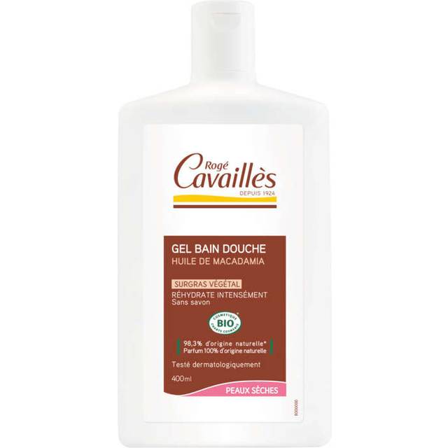 Rogé cavaillès organic macadamia dry skin bath and shower gel 400ml