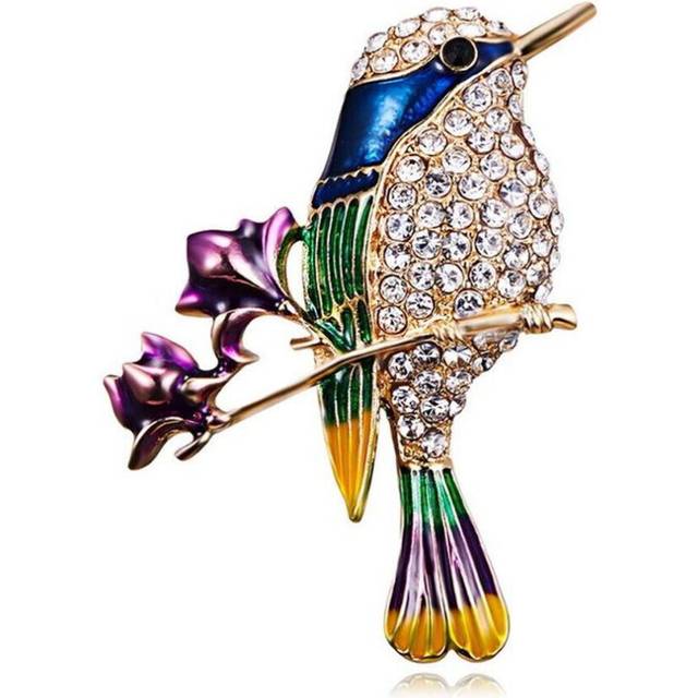 Women Fashion Jewelry Rhinestone Collar Lapel Pin Clothing Accessories Bird Brooches Brooch