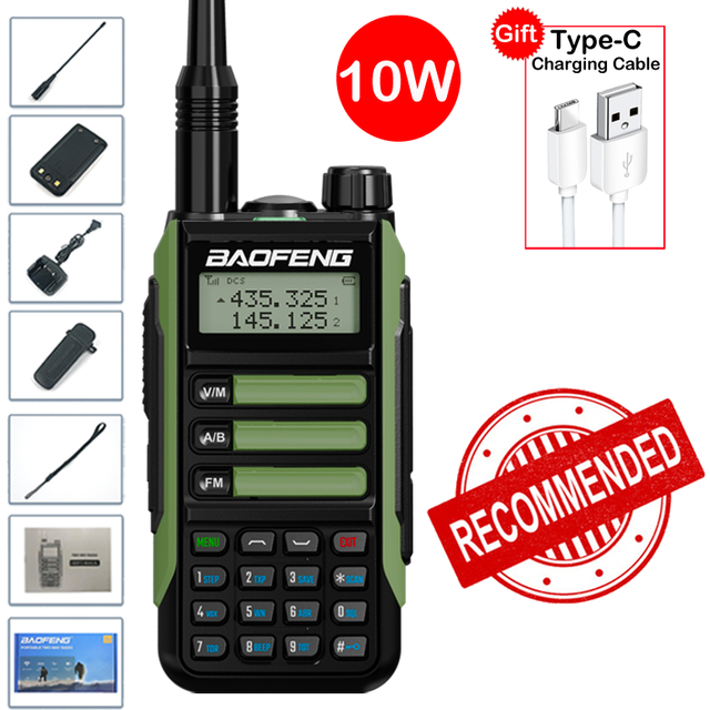 (UV16-Package 16) UV-16 Max IP68 Waterproof Walkie Talkie Dual Band High Power CB Radio Vhf Uhf CB Ham Radio Long Range