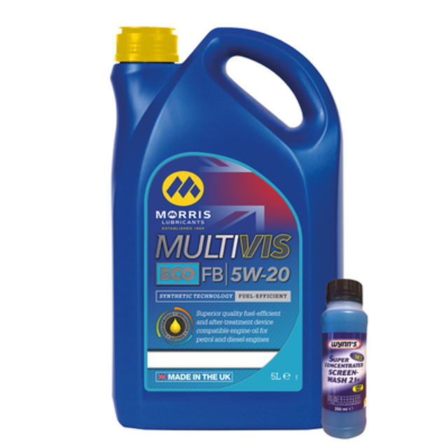 MORRIS 5W20 Fully Synthetic Ford Ecoboost Engine Oil C5 5L + Screen Wash