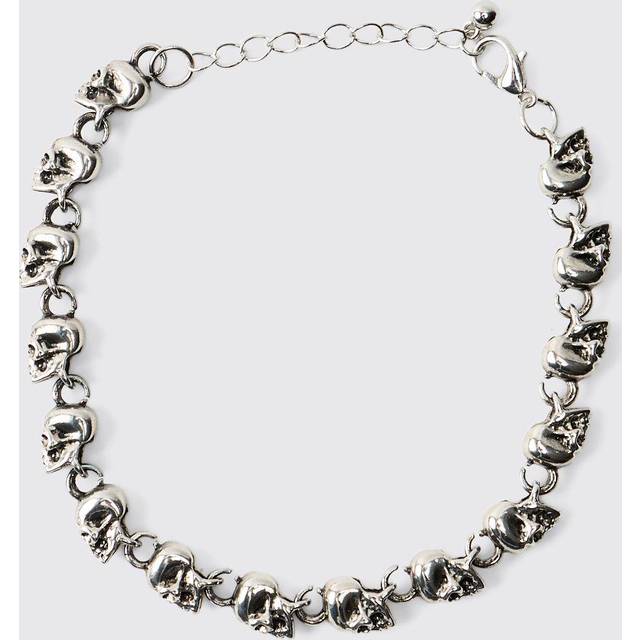 Skull Silver Bracelet - Grey - One Size