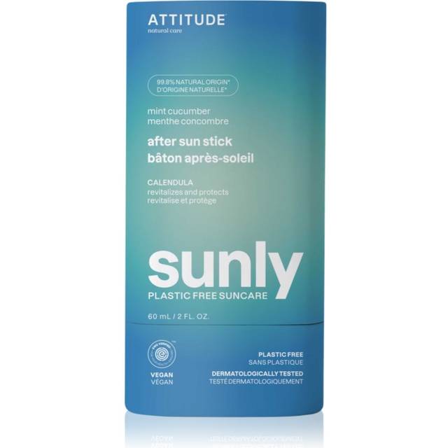 Attitude Sunly Plastic Free Suncare Lindrende Aftersun Creme Mint Cucumber 60 g