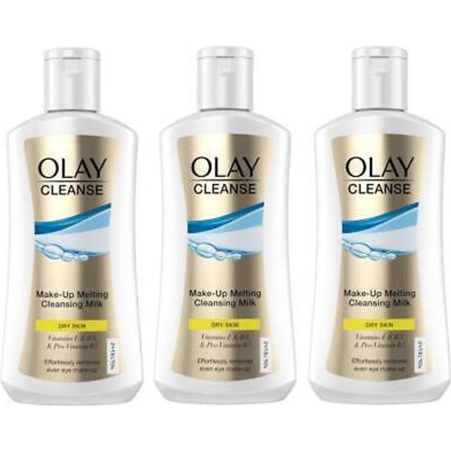 3 x olay cleanse make-up melting cleansing milk dry skin 200ml