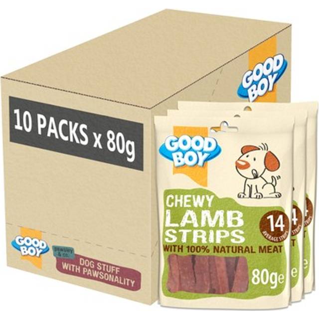 Lamb Strips - Natural Dog Treats - Wheat and Cereal Free Recipe - Bulk Box - 10 x 80g