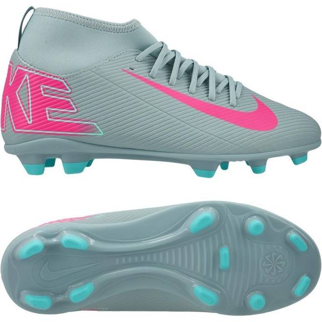 Nike Jr. Mercurial Superfly 10 Club Younger/Older Kids' Multi-Ground High-Top Football Boot - Grey - 3.5